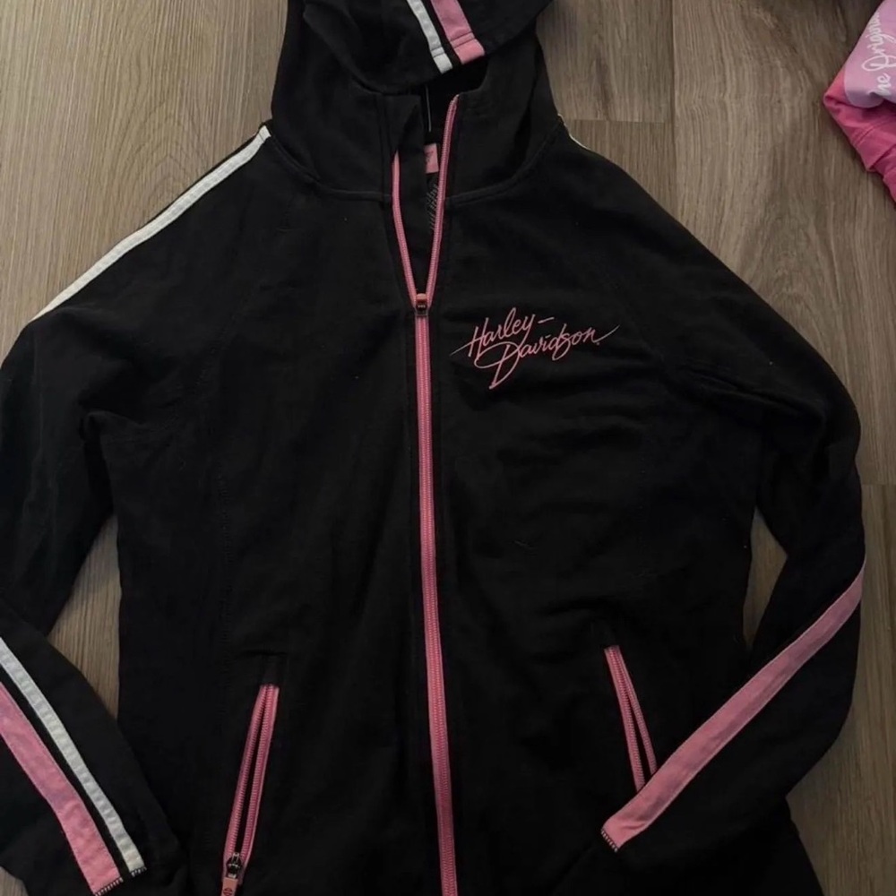Harley-Davidson Women's Black and Pink Jacket